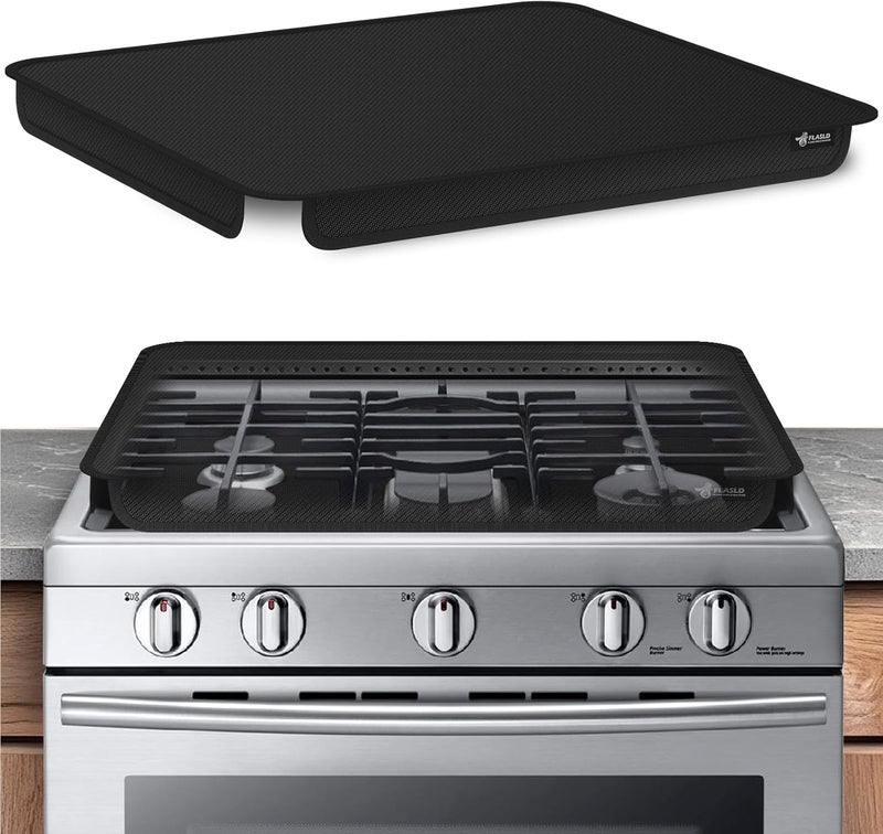 FLASLD Soft Gas Stove Burner Cover Fabric Mat, 29.5×21 Inches Foldable Easy Clean Gas Stove Protector, Anti Dust Stove Covers, Washable Stove Guard Top Protector - Image 1